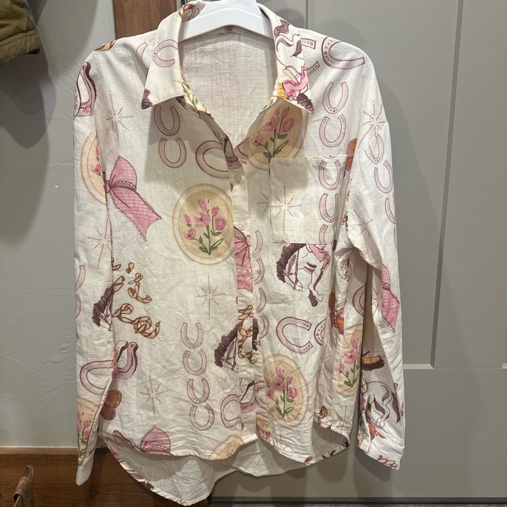 Western girly button down shirt
